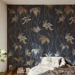 Fiori Blu Ardesia Wallpaper