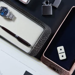 Firenze Rectangular Copper and Blue Empty Pocket Tray