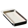 Firenze Rectangular Silver and Cream White Empty Pocket Tray