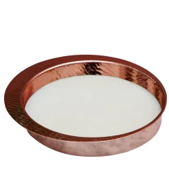 Firenze Round Copper and Cream White Empty Pocket Tray