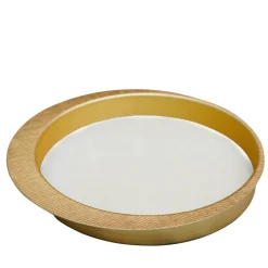Firenze Round Gold and Cream White Empty Pocket Tray