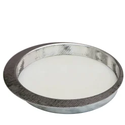 Firenze Round Silver and Cream White Empty Pocket Tray