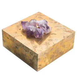 Flourite Stones Unlacquered Brass Box