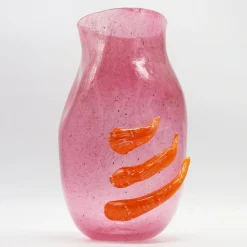 Flow Pink & Orange Murano Glass Vase