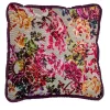 Flower Fantasy and Bordeaux Velvet Reversible Cushion