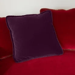 Flower Fantasy and Bordeaux Velvet Reversible Cushion