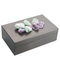Fluorite Stones Brass Box