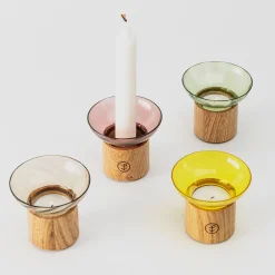 Fondamenta Vetrai Set of 4 Briccola & Murano Glass Candleholders