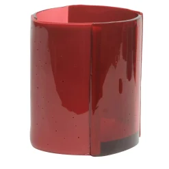 Four Lines Red Medium Vase by Enzo Mari