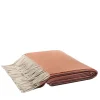 Fringe Zibelline 100% Cashmere Throw Orange Blanket