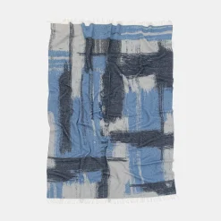Fringed Brushstrokes-Effect Blanket