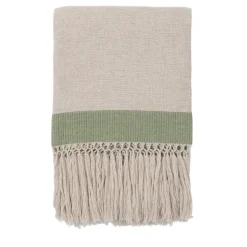 Fringed Green-Banded Blanket