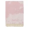 Fringed Plaster-Effect Pink Blanket