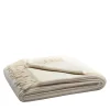 Fringed Rice Grain-Jaquard 100% Cashmere Cream Blanket