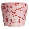 Fuchsia and Red Ceramic Cachepot Vase