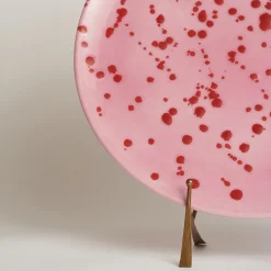 Fuchsia and Red Ceramic Decorative Plate