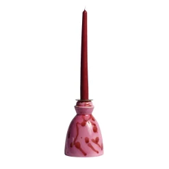 Fucsia Ceramic Candlestick with 4 Scented Candles