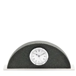 Galucharme Forest-Green Shagreen Table Clock by Nino Basso