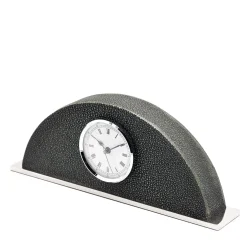 Galucharme Forest-Green Shagreen Table Clock by Nino Basso