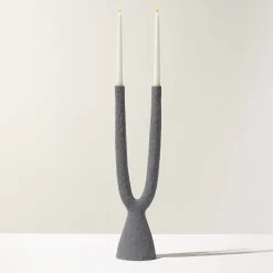 Gamma Matte Baltic Blue ceramic Candlestick