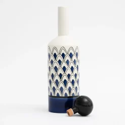 Gemini Decorative Blue Bottle with Lid