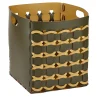 Geometria Olive And Mustard Leather Basket