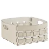 Geometria Panna Cotta and White Leather Basket