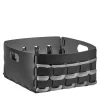 Geometria Small Black and Gray Leather Basket