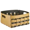 Geometria Small Mustard and Olive Leather Basket