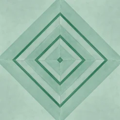 Geometrie d'Ombra Triangle Motif Copper Green Ceramic Tile