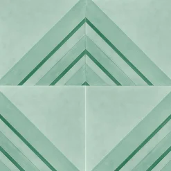Geometrie d'Ombra Triangle Motif Copper Green Ceramic Tile