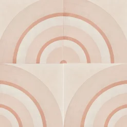 Geometrie d'Ombra Circle Motif Pink Ceramic Tile