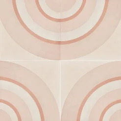 Geometrie d'Ombra Circle Motif Pink Ceramic Tile