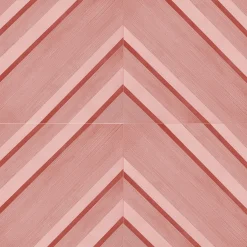 Geometrie d'Ombra Diagonal Motif Ruby Red Ceramic Tile