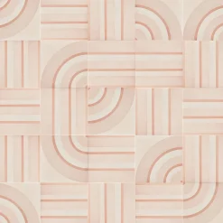 Geometrie d'Ombra Line Motif Powder Pink Ceramic Tile
