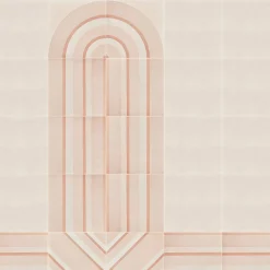 Geometrie d'Ombra Line Motif Powder Pink Ceramic Tile