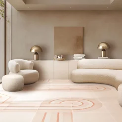 Geometrie d'Ombra Line Motif Powder Pink Ceramic Tile