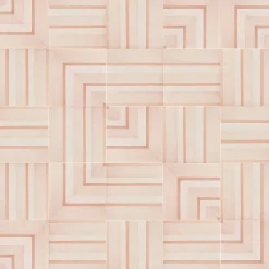 Geometrie d'Ombra Square Motif Powder Pink Ceramic Tile