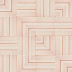 Geometrie d'Ombra Square Motif Powder Pink Ceramic Tile