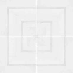 Geometrie d'Ombra Square Motif White Ceramic Tile