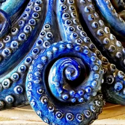 Giant Octopus Blue Ceramic Sculpture