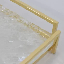 Gilded Square Hyaline Quartz Vide-Poche