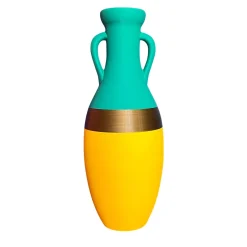 Giulio Cesare XXL Yellow Bronze And Light Blue Amphora