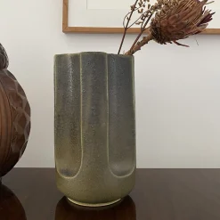 Giuseppe Musgo Gray Glazed Ceramic Vase