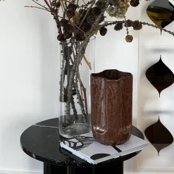 Giuseppe Rame Glossy Bronze Glazed Ceramic Vase