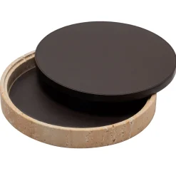 Giza Leather & Marble Round Box #1