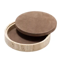 Giza Leather & Marble Round Box #11