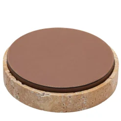 Giza Leather & Marble Round Box #9