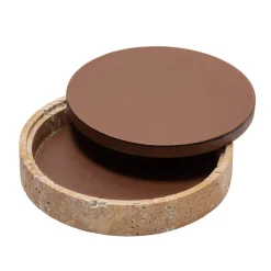 Giza Leather & Marble Round Box #9