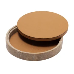 Giza Leather & Marble Round Box #8